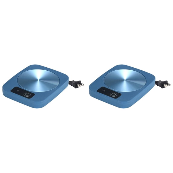 CSSJKYJ 2PCS Coffee Mug Warmer with 4 Temp Settings 1-12 Hour Timer,Auto Shut Off for Desk,Smart Electric Beverage Warmer, Candle Melter for Home and Office (0.6x5x4in Blue)