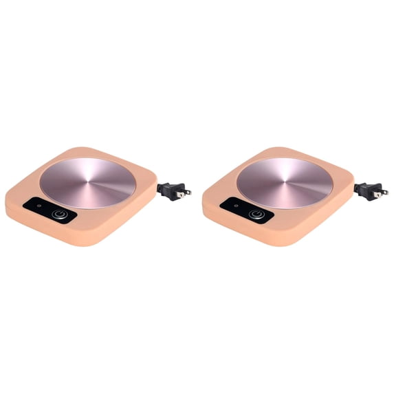 CSSJKYJ 2PCS Coffee Mug Warmer with 4 Temp Settings & 1-12 Hour Timer, Auto Shut Off for Desk, Smart Electric Beverage Warmer, Candle Melter for Home and Office (0.6x5x4in Pink)