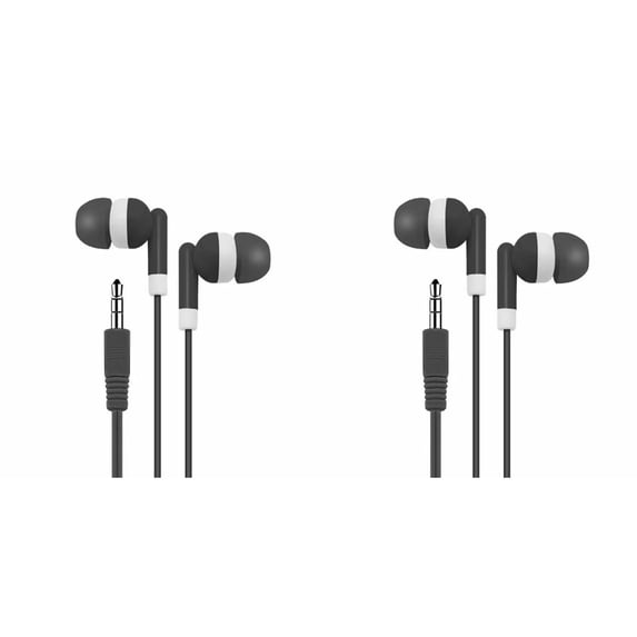 CSSJKYJ 2PCS Earbuds Headphones Wired with Microphone,in-Ear Earbuds,Noise Isolating,Powerful Heavy Bass, Earphones Compatible with iPhone,iPod,iPad,MP3,and Most 3.5mm Jack(Black)