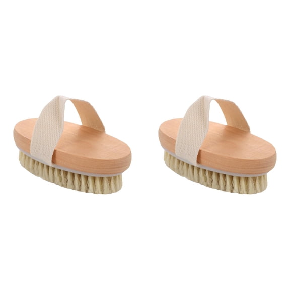 CSSJKYJ 2PCS Firm Dry Brush & Shower Brush for Body - Handheld Back Scrubber Body Brush Exfoliator & Dead Skin Remover for Body Firm & Tighten Skin Improve Circulation for Men & Women