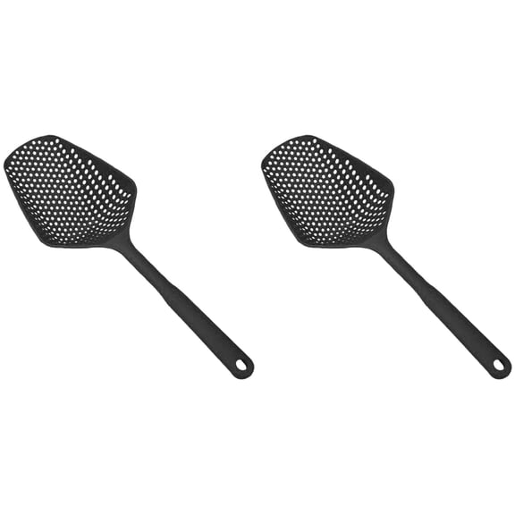 CSSJKYJ 2PCS Heat Slotted Spatula Multi Purpose With Holes Nylon Slotted Turner for Frying Boiling Pasta Dumplings Non Stick Kitchen Utensil.Black