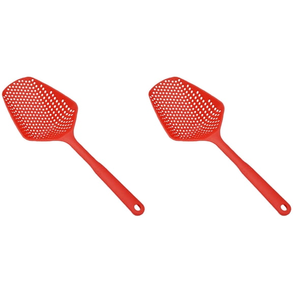 CSSJKYJ 2PCS Heat Slotted Spatula Multi Purpose With Holes Nylon Slotted Turner for Frying Boiling Pasta Dumplings Non Stick Kitchen Utensil.Red