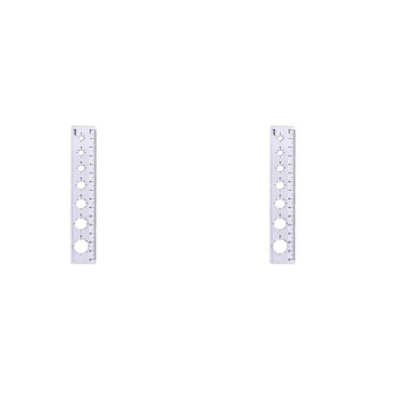 CSSJKYJ 2PCS Ruler Clear Data Processing Magnification Plastic Transparent Accounting Drafting Tools Kits Construction for Reading Drawing (15cmx2)
