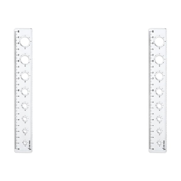 CSSJKYJ 2PCS Ruler Clear Data Processing Magnification Plastic Transparent Accounting Drafting Tools Kits Construction for Reading Drawing (20cmx2)