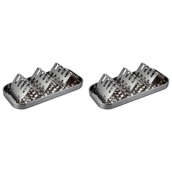 CSSJKYJ 2PCS Shower Soap Holder | Carbon Steel with Drip Tray Multi-Compartment - Soap Bar Holder Display Rack,for Sponge Scrubber Brush Kitchen Bathroom Apartment Farmhouse Restaurant,Silver