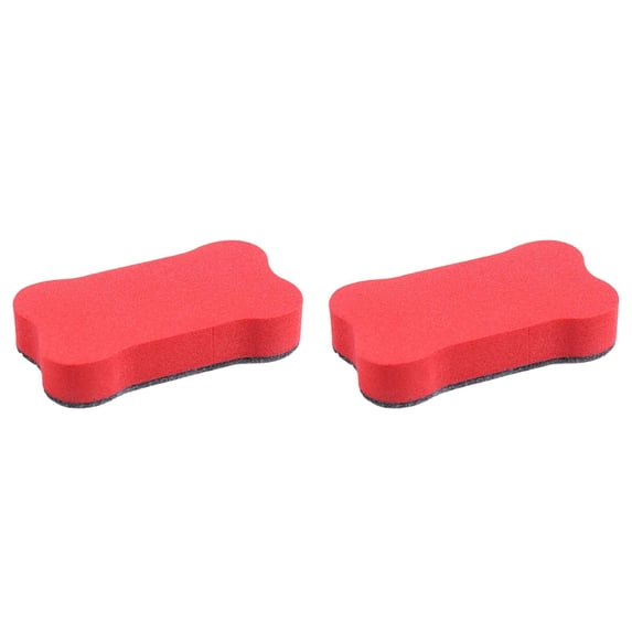 CSSJKYJ 2PCS Small Magnetic Dry Erase Eraser, Small Magnetic Whiteboard Eraser in Bright Color, Cute Bone Shape Dry Erase Board Eraser for Whiteboard,Teacher,Classroom,Home and Office (Red)