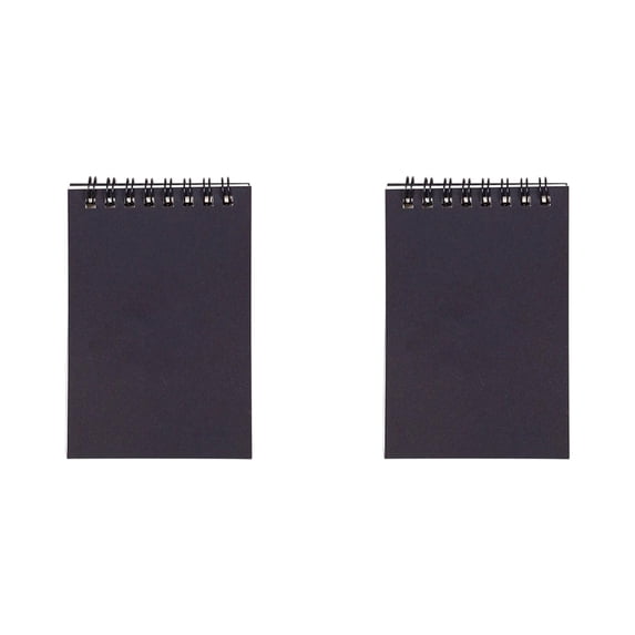 CSSJKYJ 2PCS Spiral Memo Pads 3x5 Inch,Spiral Memo Books,Mini Note Pads College Ruled Small Notepad,Top Bound Memo Notepads Pocket Notebook for Home Office ,100 Sheets/Pad(Black)