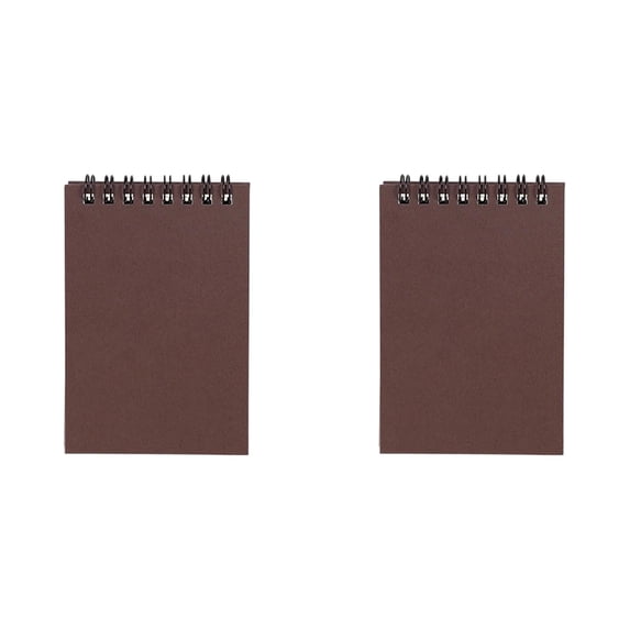 CSSJKYJ 2PCS Spiral Memo Pads 3x5 Inch,Spiral Memo Books,Mini Note Pads College Ruled Small Notepad,Top Bound Memo Notepads Pocket Notebook for Home Office ,100 Sheets/Pad(Coffee)