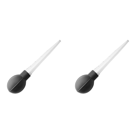 CSSJKYJ 2PCS Turkey Baster with Silicone Suction Bulb, Stainless Steel Food Grade Turkey Baster for Cooking, Baking, Injecting Marinade Black