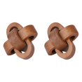 thumbnail image 1 of CSSJKYJ 2PCS Wood Knot Chain Link Decor - 3 Link Boho Wooden Hand Carved Decorative Wooden Links Knots for Coffee Table Entryway Modern Farmhouse Shelf Decoration (Coffee), 1 of 7