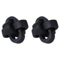 thumbnail image 1 of CSSJKYJ 2PCS Wood Knot Chain Link Decor - 3 Link Boho Wooden Hand Carved Decorative Wooden Links Knots for Coffee Table Entryway Modern Farmhouse Shelf Decoration (Black), 1 of 5