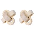thumbnail image 1 of CSSJKYJ 2PCS Wood Knot Chain Link Decor - 3 Link Boho Wooden Hand Carved Decorative Wooden Links Knots for Coffee Table Entryway Modern Farmhouse Shelf Decoration (Khaki), 1 of 7