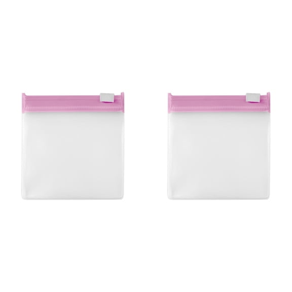 CSSJKYJ 2PCS Zippered Pill Pouch Slide Lock Storage Bags Reusable Mini Seal Portable Medicine Baggies Self-Sealing Travel Plastic Case for Home Office Organizing Small Items,Pink
