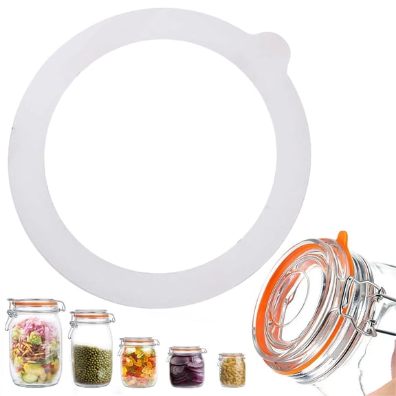 CSSJKYJ 3.75 Inches Diameter Rubber Seals for Glass Jars, Food Grade Airtight Replacemen Silicone Jar Gaskets, Leakproof Gasket Sealing Rings for Canning Mason Jars, Fits Most Sizes (White)