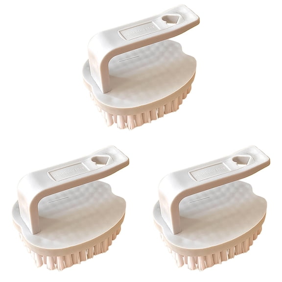 CSSJKYJ 3 PCS Vegetable Scrubber Brush- Fruit and Vegetable Brushes,Vegetable Brush Scrubber for Food,Veggie Wash Brush with Stiff Bristles Vegetable Cleaner Brush for Fruits,Carrots & More(White)