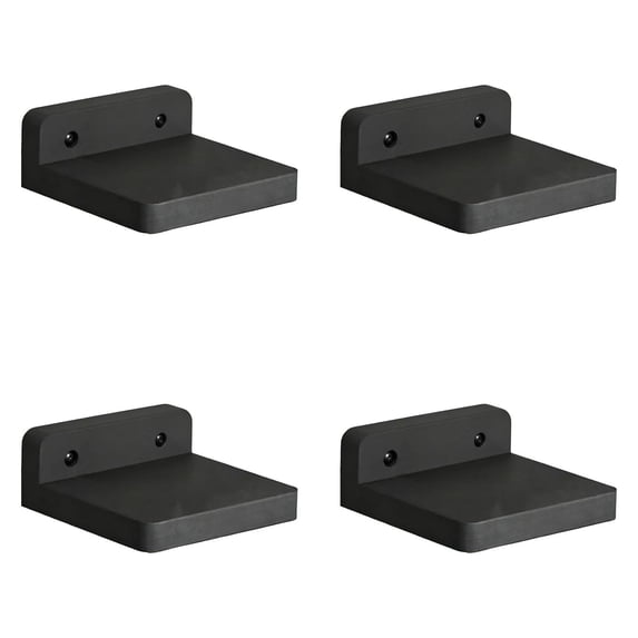 CSSJKYJ 4 Pack Small Floating Shelves, 5x5 Inches Wall Shelf, Rustic Wood Small Wall Mounted Shelves for Bedroom, Living Room, Kitchen, Bathroom Decor (Black)