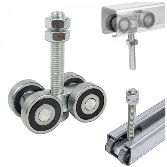 CSSJKYJ 4 Wheel Trolley Assembly Roller Trolley Silent M10 Bolt for use with 1-5/8" Wide and All 1-5/8" or Taller Strut Channel.