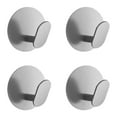 thumbnail image 1 of CSSJKYJ 4PCS Circular Adhesive Hooks - Towel/Coat Hooks Wall Hook Stick on Bathroom or Kitchen (Matte Silver, Stainless Steel), 1 of 4