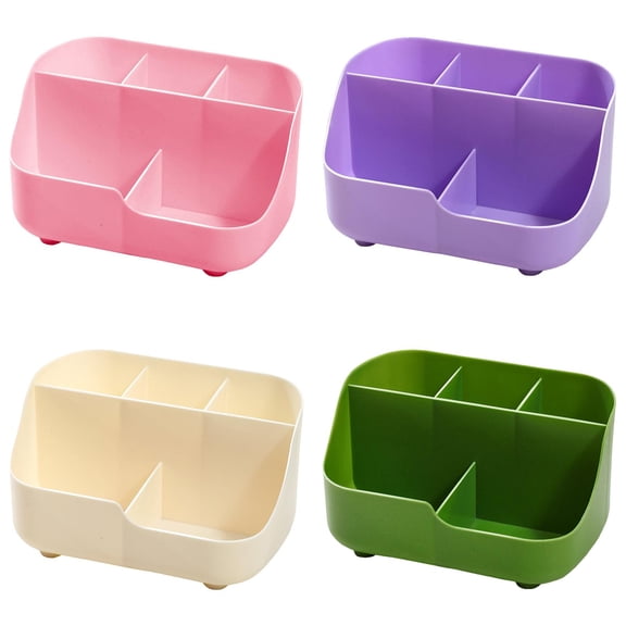 CSSJKYJ 4PCS Small Multifunctional Desk Organizer Caddy Home Accessory Tray for Stationery Art and Bathroom Storage Versatile Plastic Compartment Holder,4xCOlor