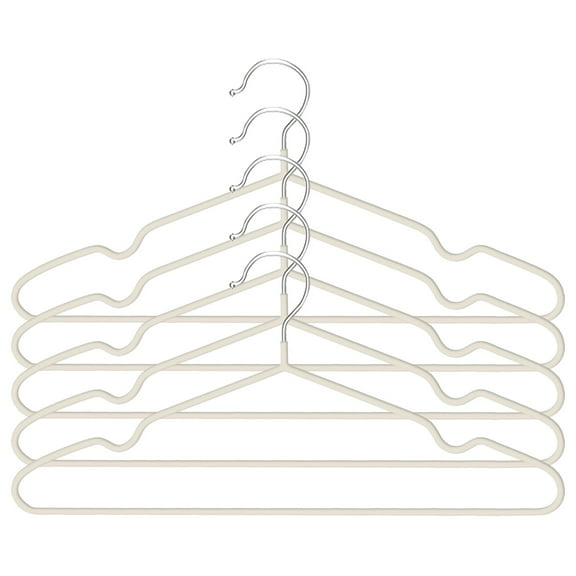 CSSJKYJ 5PCS Metal Wire Coat Hangers– Closet Clothes Hanger for Coats, Jackets, Shirts & Sweaters, Ideal for Home Closets, Bedroom Organization & Laundry Room Use,White