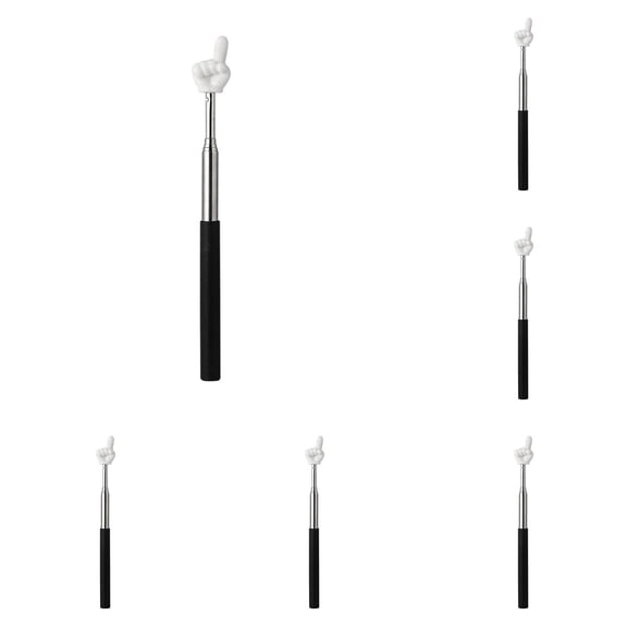 CSSJKYJ 5Pcs Telescopic Teachers Pointer, Extendable Hand Pointer Finger Pointer Stick, Mini Retractable Classroom Pointer for Kindergarten Teacher, Classroom Supplies (Black)