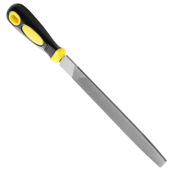 CSSJKYJ 9.25 Inch Flat Hand Metal File, Metal Files for Steel with Ergonomic Handle, Durable High Carbon Steel Files Tools for Metal Wood and Stone Trimming,Shaping,Bastard File with Uniform Teeth