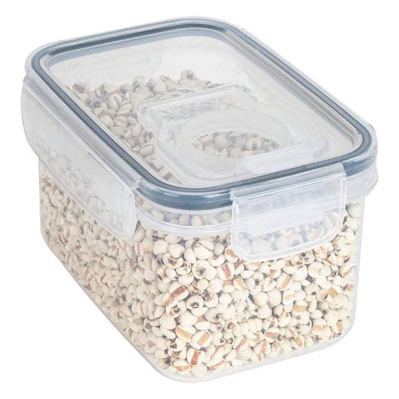 CSSJKYJ Airtight Food Storage Containers with Lids, 1 pcs Plastic Kitchen and Pantry Organization Canisters for Cereal, Dry Food, Flour and Sugar, BPA Free, Clear, 800ml