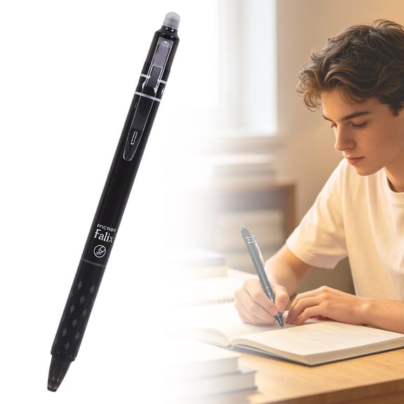 CSSJKYJ Black Ink Erasable Pen, Fine Point 0.5mm Blue Erasable Gel Pens with 360°Rotating Erasers, Comfort Grip for Drawing, Writing, Planning, and Crossword Puzzles (Black)