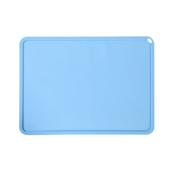 CSSJKYJ Blue Silicone Placemats, Silicone Placemat With Hanging Hole, Food-Grade Non-Slip Waterproof, Dining, Countertop Protector, Kitchen Counter Mat, Heat Resistant, Baking Mat Dishwasher Safe