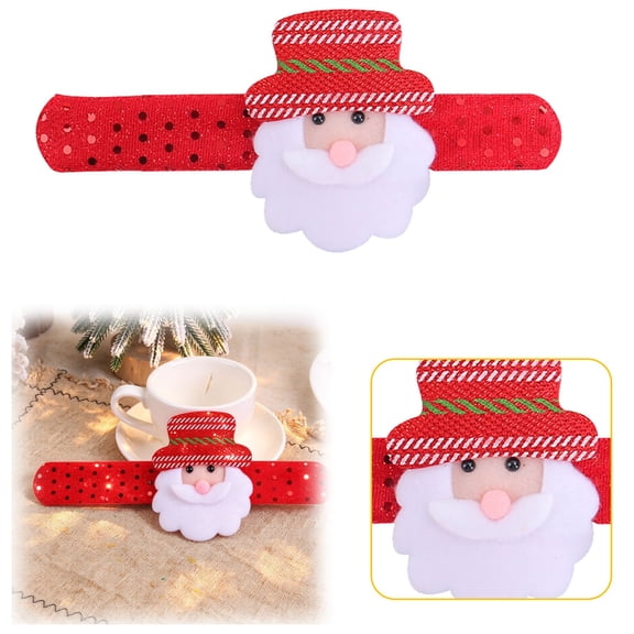 CSSJKYJ Christmas Plush Bracelet for Kids Santa Snowman Reindeer & Holiday Cute Stocking Stuffers & Toys (Single Pack Select Style)
