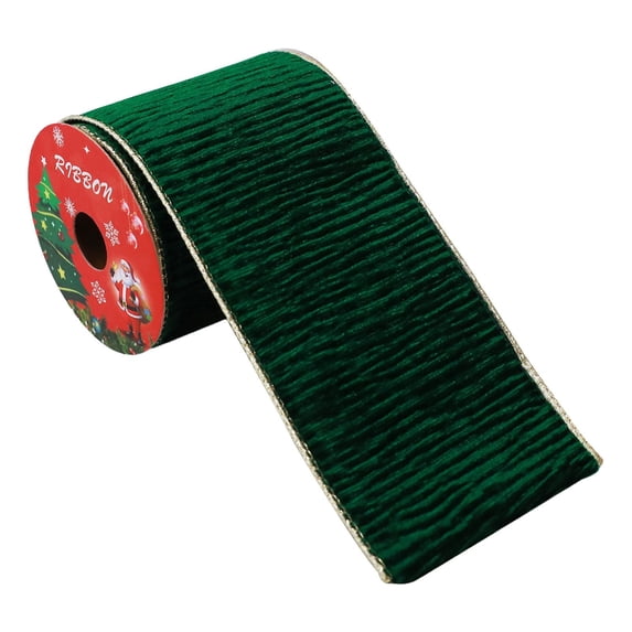 Gold Rbion CSSJKYJ Christmas Wired Velvet Ribbon Crinkled Texture Textile Ribbon ...