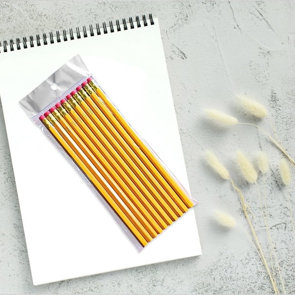 CSSJKYJ Erasable Colored Pencils, 10 Pcs Oil Color Pencils with Erasers Hexagonal Rod Wooden Colored Pencils for Tests Marking Grading Art Painting,Yellow