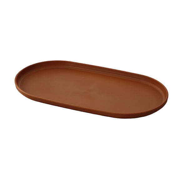 CSSJKYJ Fast Food Serving Trays, 11.8x6.45in Oval Reusable Restaurant Serving Trays for Kitchen Restaurant Coffee Fruit Burger(Brown)