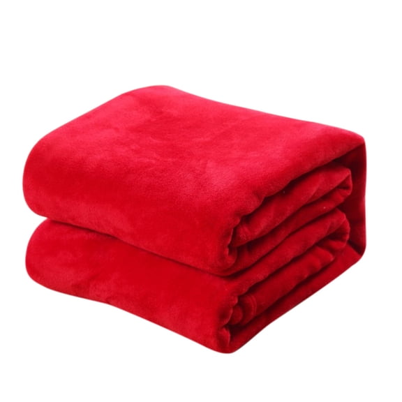 CSSJKYJ Flannel Fleece Blanket Throw, Throw Blanket for Couch Sofa Bed 300GSM,Super Soft Plush Cozy and Lightweight Warm Bed Blanket for All Season, 55x40inch, Red