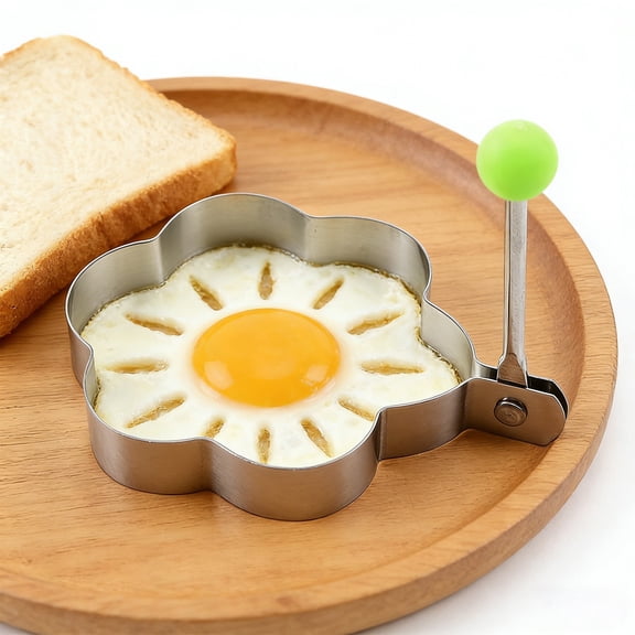 CSSJKYJ Flower Pancake & Egg Mold – Stainless Steel Shapes for Breakfast Non‑Stick Egg Rings for Frying Eggs,Dishwasher Safe