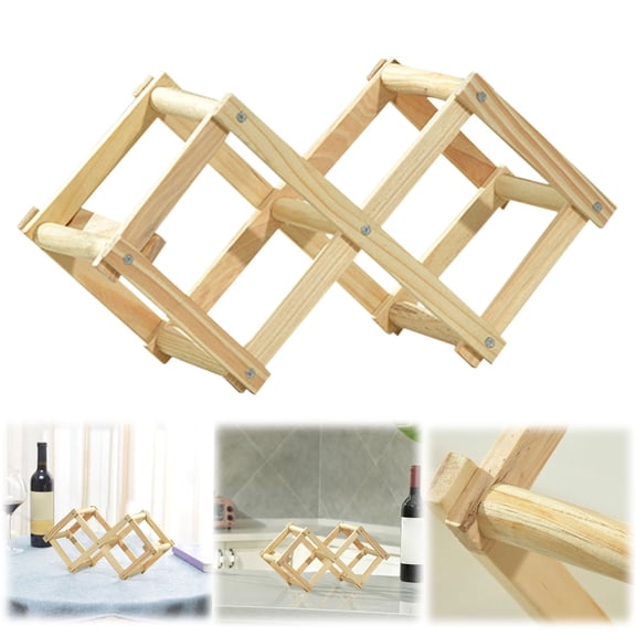 CSSJKYJ Freestanding Wine Rack, Holds up to 3 Bottles, Foldable Countertop & Cabinet Wine Holder – Wine Rack for Red Wine, Water Bottles, and Drink Storage, No Assembly Required