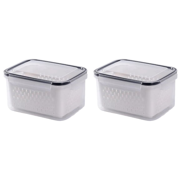 CSSJKYJ Fruit Storage Containers for Fridge, Airtight Food Storage Container, Dishwasher Safe Produce Saver for Refrigerator, Keep Berry Fruit Fresh Longer 2Pcs Small Clear