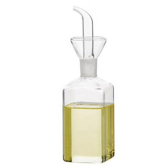 CSSJKYJ Glass Olive Oil Dispenser, No Funnel Needed Easy to Refill Oil Bottle with Pourers, Clear Cooking Oil Vinegar Dispenser Bottle Olive Oil Carafe Decanter for Kitchen BBQ (125 ml/4.2 oz)