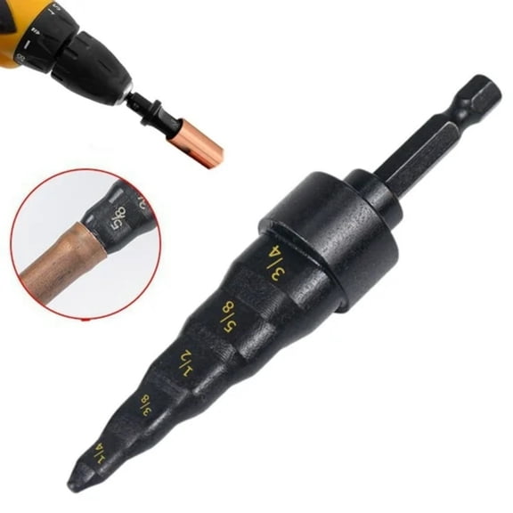 CSSJKYJ HVAC Repair Tool, 5 in 1 Air Conditioner Copper Pipe Expander Swaging Drill Set Copper Tubing Tool with 1/4, 3/8, 1/2, 5/8, 3/4 Bits