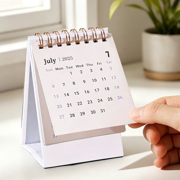 CSSJKYJ Mini Desk Calendar 2026-2027 - Standing Flip Monthy Small Desktop Calendar Runs from January 2026 To December 2026-250 GSM Thick Paper Twin-Wire Binding for Home or Office (White)