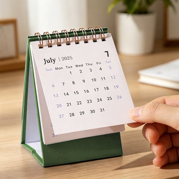 CSSJKYJ Mini Desk Calendar 2026 - Standing Flip Monthy Small Desktop Calendar Runs from January 2026 To December 2026-250 GSM Thick Paper Twin-Wire Binding for Home or Office (Green)