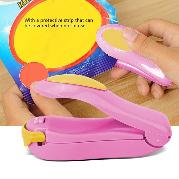 CSSJKYJ Mini Portable Handheld Heat Sealer Bag Sealer Mini Sealing Machine Hand Pressure Heat Sealing Machine Handheld Plastic Bag Sealer for Plastic Bags Storage (Pink)