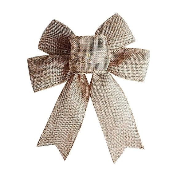 CSSJKYJ Mini Rustic Jute Bows Burlap Wreaths Bows Christmas Tree Topper for Wedding Holiday Birthday Party Decoration