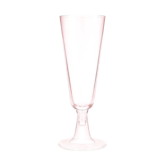 CSSJKYJ Plastic Champagne Flutes 1 Pack, 5.5 Oz Clear Disposable Plastic Champagne Glasses, Wine Glasses Cups for Wedding Celebration Birthday Party Wine Tasting New Years Eve Party Supplies，Pink