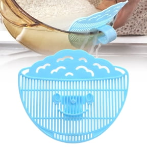 CSSJKYJ Plastic Clip-On Strainer, Bowl-Shaped Pasta Colander for Pots & Bowls – Universal Rice Sieve, Noodle Strainer for Vegetables, Fruit, Camping & Kitchen Use(1PC,Blue)