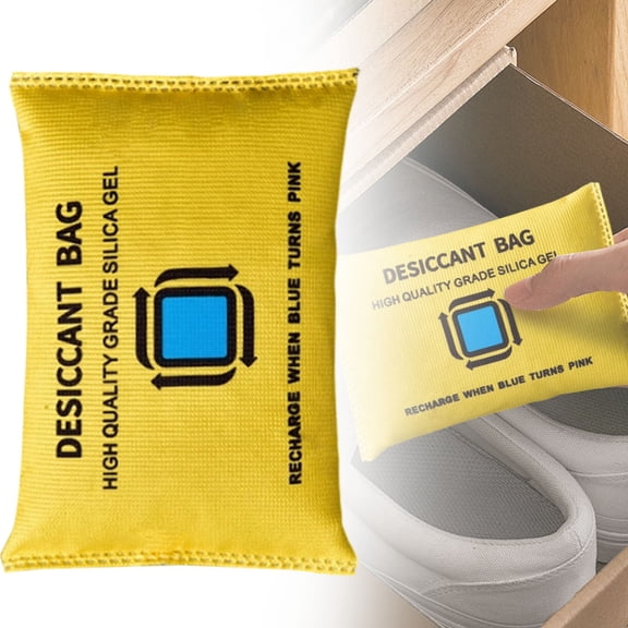 CSSJKYJ Reusable Silica Gel Desiccant Packet, Reusable Moisture Absorber for Storage Bins, Gun Safes, Camper and Cars, Desiccant Dehumidifier for Closets, Drawer, Luggage(Yellow,S)