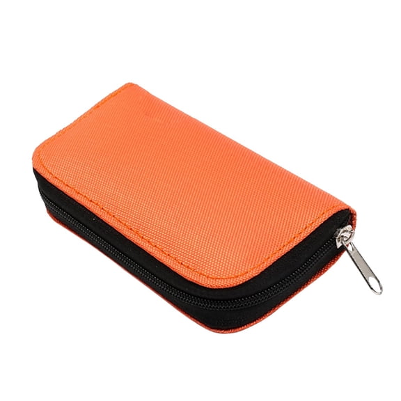 CSSJKYJ SD Card Holder Case,Micro SD Card Holder,Portable 22 Memory Card Case for 18 SD and 4 CF (Orange / 22 Slots - 2 Pack)
