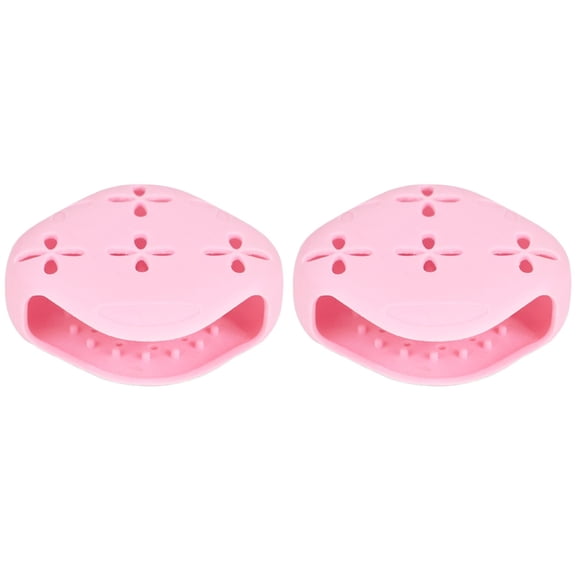 CSSJKYJ Silicone Shower Steamer Holder with Suction Cup - 3.5x3.5x1.6in - Draining Soap Dish & Bath Bomb Hanger for Bathroom, Bedroom & Living Room - Easy Clean(Pinkx2)