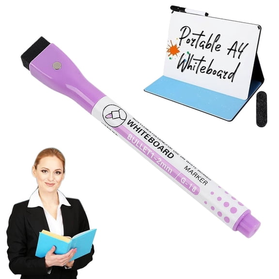 CSSJKYJ Small Whiteboard Marker Double Folding Whiteboard Marker Portable Board Skin Friendly Material for Study Meeting Doodling Planning Brown (Purple)