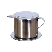 CSSJKYJ Stainless Steel Coffee Pour Over Dripper,Compact Coffee Drip Filter Maker Pot Cup,Portable Hand Coffee Dripper for Home Kitchen, Office, Camping & Travel,Durable Rustproof Silver
